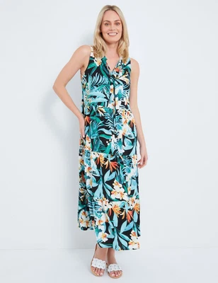 $21.70 • Buy Rivers Sleeveless Tiered Maxi Dress Mens Size 12 Clothing  Dresses Maxi