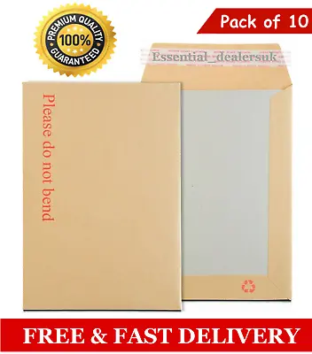 10 X Hard Board Backed Envelopes Do Not Bend A6 A5 A4 A3 Premium Quality Seal • £2.49