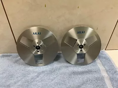 Vintage AKAI R-7M 7-inch Metal Take Up Reel Empty 1/4 Tape Lot [2] Original New. • $420