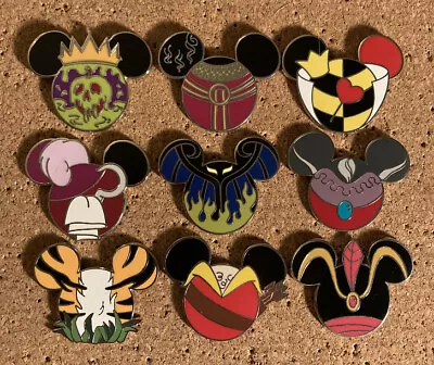 Disney Villains Mickey Mouse Head Icon Mystery Pin PICK ONE You Choose B9-B11 • $7.94