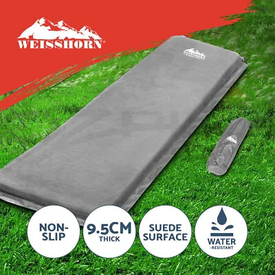 Weisshorn Self Inflating Mattress Camping Sleeping Mat Air Bed Pad Single Grey • $53.95