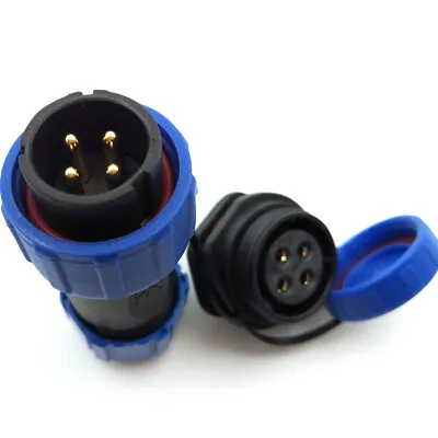 SP21 4pin Waterproof Wire Connector Male FemaleElectrical Cable Power Connector • $4.39