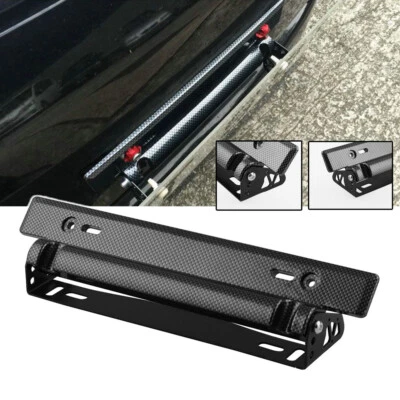 $28.19 • Buy Adjustable Carbon Fiber Look Auto Car Racing License Plate Frame Holder Bracket