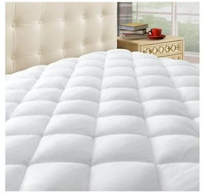 Thick Queen Size Mattress Pad Cover Pillow Top Topper Padded Luxury Bed Cooling • $37.99