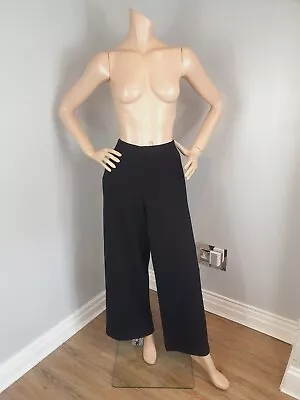 £59.50 • Buy Oska Black Boiled Wool High Rise Pocket Wide Leg Trousers IV 4 Xl Lagenlook 