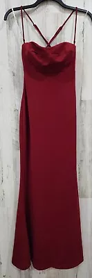 LULUS Size SMALL Best Of My Love Burgundy Bustier Mermaid Maxi Dress**NWOT** • $38