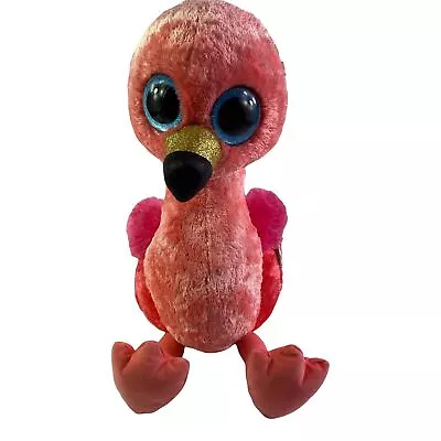 TY Beanie Boos Large Gilda Flamingo Pink Soft Animal Plush Stuffed Toy Pre-Loved • $18