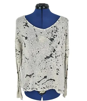 Wooden Ships Paola Buendia Sweater Women's XS White Splatter Mohair Wool Blend • $29.99