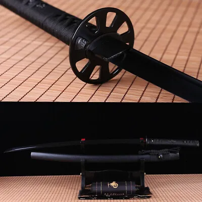 Black Folded Steel Japanese Samurai Sword Katana Full Tang Handmade Sharp Blade • $120.99