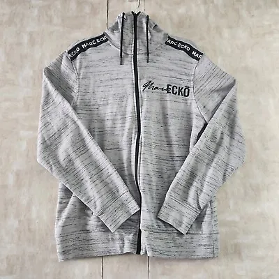 Marc Ecko Mens Lg Hoodie Gray Full Zip Long Sleeve Hooded Sweatshirt • $19.99