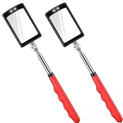 2 Pack Telescoping Inspection Mirror Tool For Mechanics Inspectors Checking • $15.39