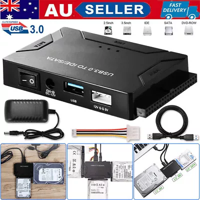 $13.99 • Buy USB 3.0 To 3.5  2.5''SATA  IDE Hard Drive External Adapter Cable Kit Converter