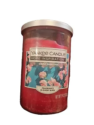 NEW YANKEE CANDLE HOME INSPIRATION SIMPLY SWEET PEA 2 WICKS 19 OZ JAR (Read Desc • £14.60