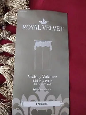 Large Royal Velvet Victory Valance Encore 144  X 20  For A Large Window NWT • $24.99