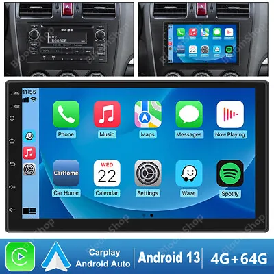 Android 13 Double Din Car Stereo For Apple CarPlay Auto Radio GPS Nav WiFi 64GB • $137.56