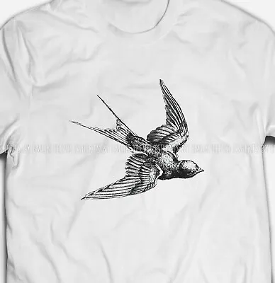 £8.99 • Buy Swift Swallow Wildlife Nature Bird 100% Cotton Premium Unisex White Mens T-shirt