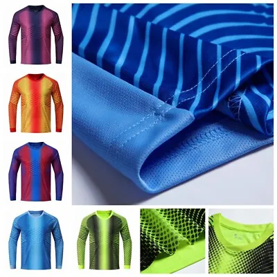 Junior Boys Padded Football Goalkeeper Shirt Long Sleeve Soccer Jersey T-shirts • £5.69