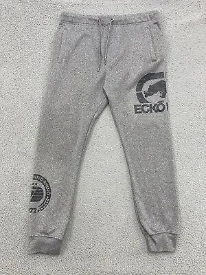 Ecko Unltd Joggers Mens Large Gray Fleece Logo Sweatpants Pants Activewear • $22.88