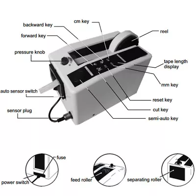 110V Automatic Tape Dispenser M-1000 220V/110v Cutting Cutter Machine • $145.99