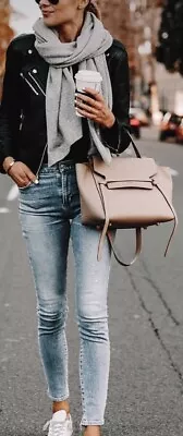 CELINE Belt Bag Shoulder Bag Light Taupe Leather • $650
