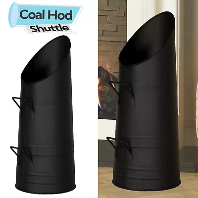 £18.93 • Buy Heavy Duty Steel Fireplace Round Coal Scuttle Ash Hod Bucket Metal Fire Side