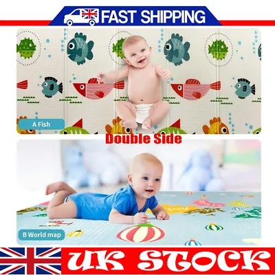 £15.99 • Buy Play Mat 2 Side Baby Kids Crawling Soft Blanket Folding Waterproof Floor Carpet
