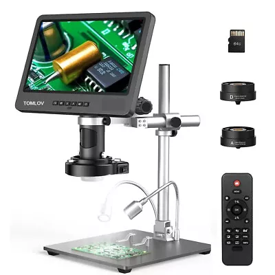 TOMLOV DM602 Pro 10  HDMI Digital Microscope 2000x Boom Arm Stand Coin Magnifier • $269