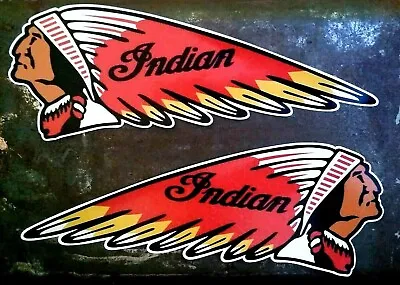 INDIAN WAR BONNET FUEL TANK 2 X 30cm Decal / VINYL STICKER Motorcycle Biker • $16.99