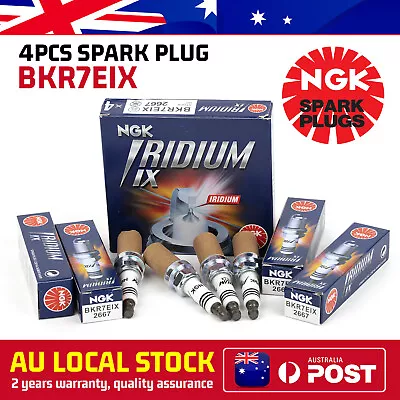 OEM 4* NGK SPARK PLUGS Part Number BKR7EIX Stock No. 2667 Iridium IX Genuine AU • $66.99