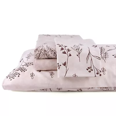Turkish Cotton Sheet & Pillowcase Set Of 4 Flat Fitted Sheet Natural Bedding Set • $59.95
