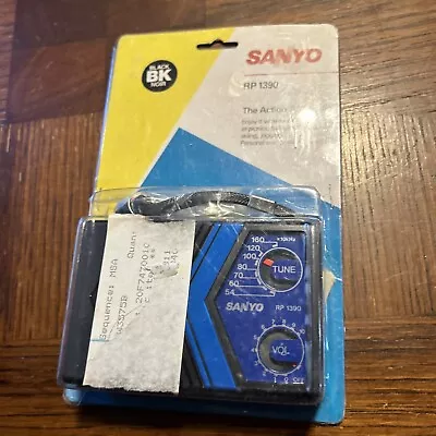 Vintage Sanyo Portable Pocket Transistor Radio Model RP1390 - 1980s Retro! NOS • $20