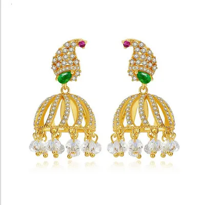 Indian Jhumka Jhumki Crystal Bell Drop Earrings Bollywood Gypsy Ethnic Jewelry • $18.69