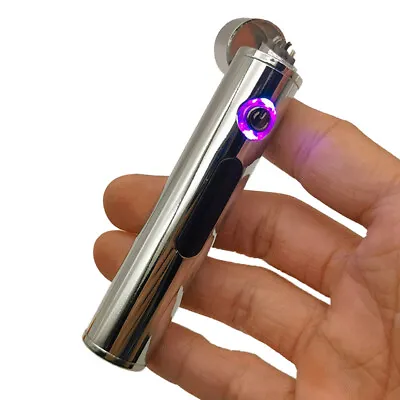 Dual Arc Plasma Electric Lighter USB Rechargeable Portable Lighters Silver USA • $9.49