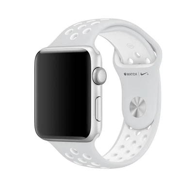 $124.63 • Buy Genuine Apple Nike 42mm/44mm/45mm Sport Loop Watch Band - Pure Platinum / White