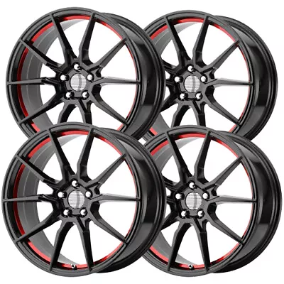 (Set Of 4) Staggered-Replica 193RS Shelby GT350 20  5x4.5 Black/Red Wheels Rims • $1169.96