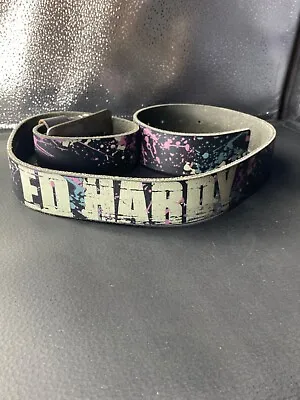 Ed Hardy Mens Leather Belt Original Brand New Black Size Medium • $49.99