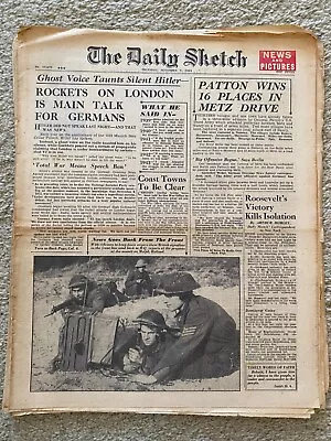 Daily Sketch Newspaper 1944 November 9th Hitler Silent ORIGINAL NEWSPAPER • £12