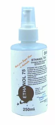 75% Ethyl Alcohol Australian Made Ethanol Sanitiser Natural 250ml Finger Spray • $15.95