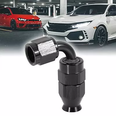 AN4 90 Degree Swivel Car Hose End Fitting Black For PTFE Fuel Oil Line Adapter • $14.56