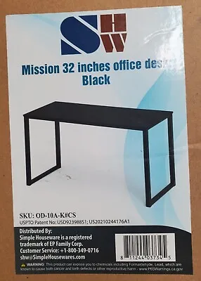 SHW Mission 32 Inches Office Computer Desk- Black  • $54.15
