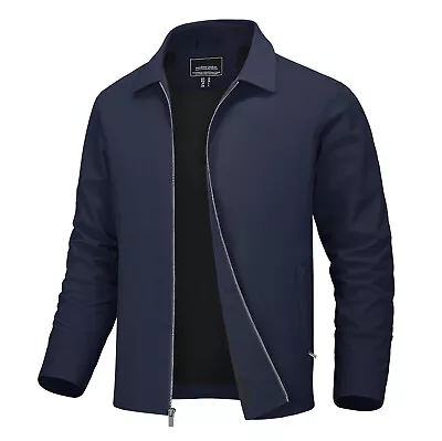 Men's Light Thin Casual Jacket Golf Sport Windbreaker Front Zip Panel Jackets • $36.98