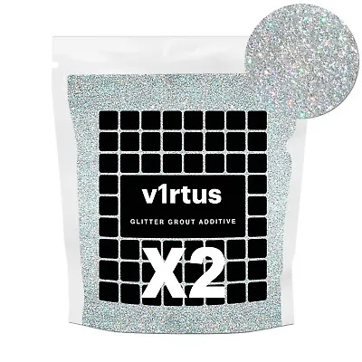 2 X V1rtus Glitter Grout Additive Silver Holographic 100g Mosaic Tiles Bathroom • $18.61
