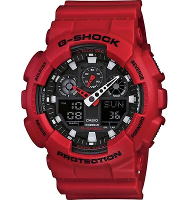 Casio G-Shock Analogue/Digital Mens XL Series Red Watch GA100B-4A GA-100B-4ADR • $129.90