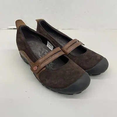 Merrell J46498 Plaza Bandeau Expresso Brown Suede Mary Jan Clog Shoes Womens 6 • $24.50