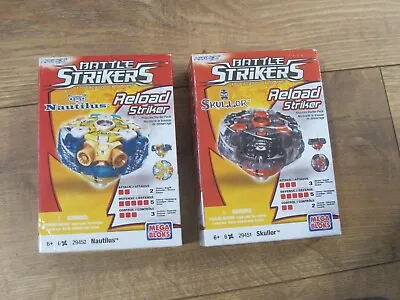 MEGA BLOKS MAGNEXT BATTLE STRIKERS TURBO TOPS RELOAD SKULLOR And Nautilus • £10