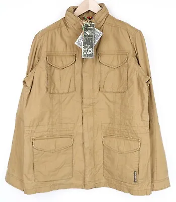 TUCANO URBANO Douz Men Jacket XL Brown Lined Pure Cotton Armour Pocket Moto • $52.99