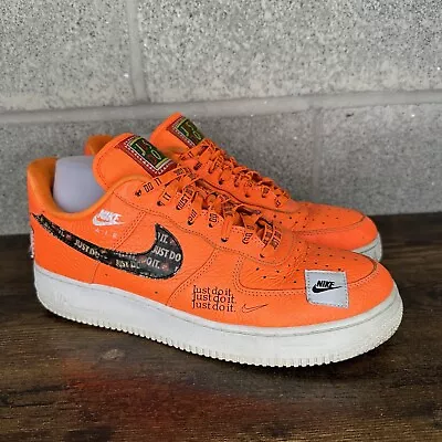 Nike Air Force 1 Men’s Just Do It  Orange AR7719-800 Sneakers Size 9.5 • $49.95