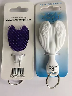 Tangle Angel Baby Keyring Brush White/Purple • £3.80