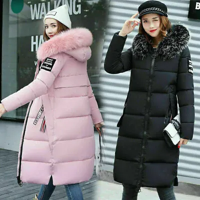 £26.76 • Buy Winter Warm Women Girl Puffer Fur Long Quilted Parka Ladies Coat Hooded Jacket