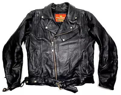 Eagle Leather Trad Biker Motorcycle Jacket Med Removable Liner Vented Heavy Hide • $99.99